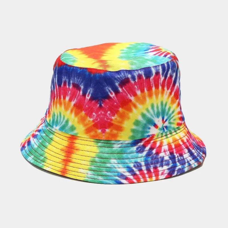 Korean Style Double Sided Tie Dye Color Casual Basin Sunshade Hat