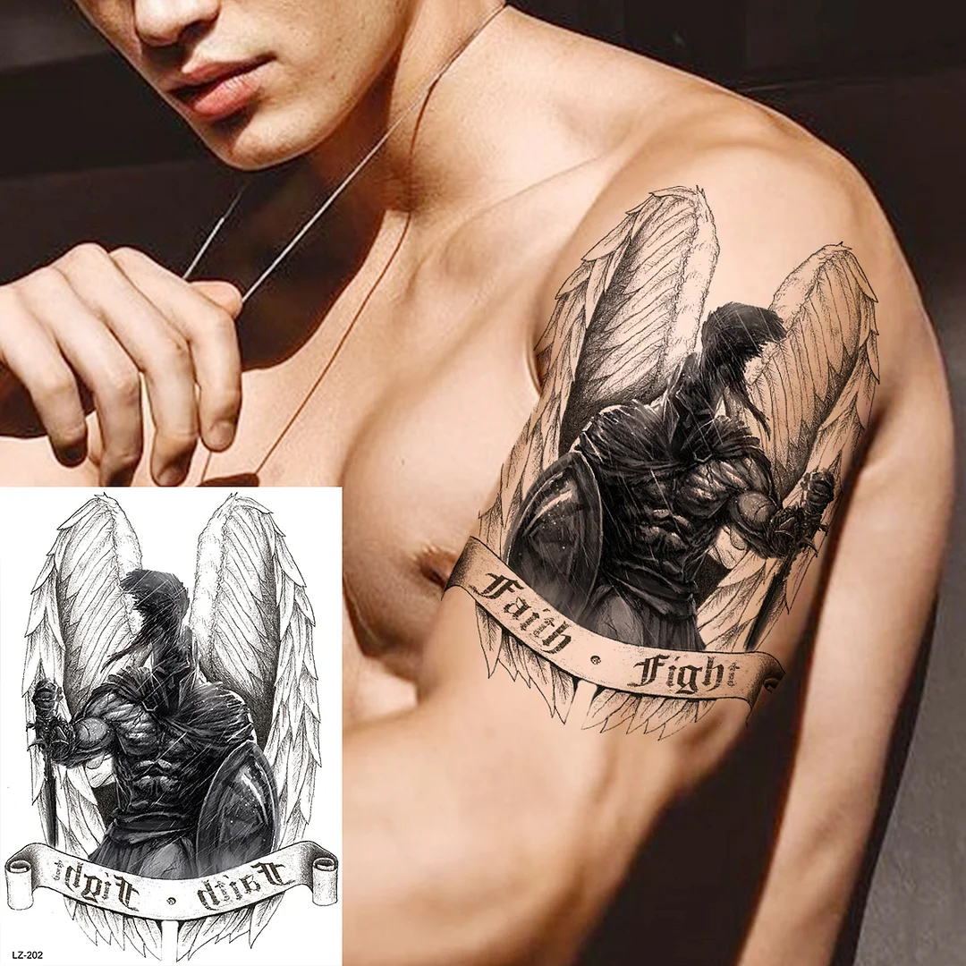 Sdrawing High Quality Lion Tiger Temporary Tattoos For Men Boys Realistic Fake Black Waterproof Tattoos Decal For Adult Party Supplies