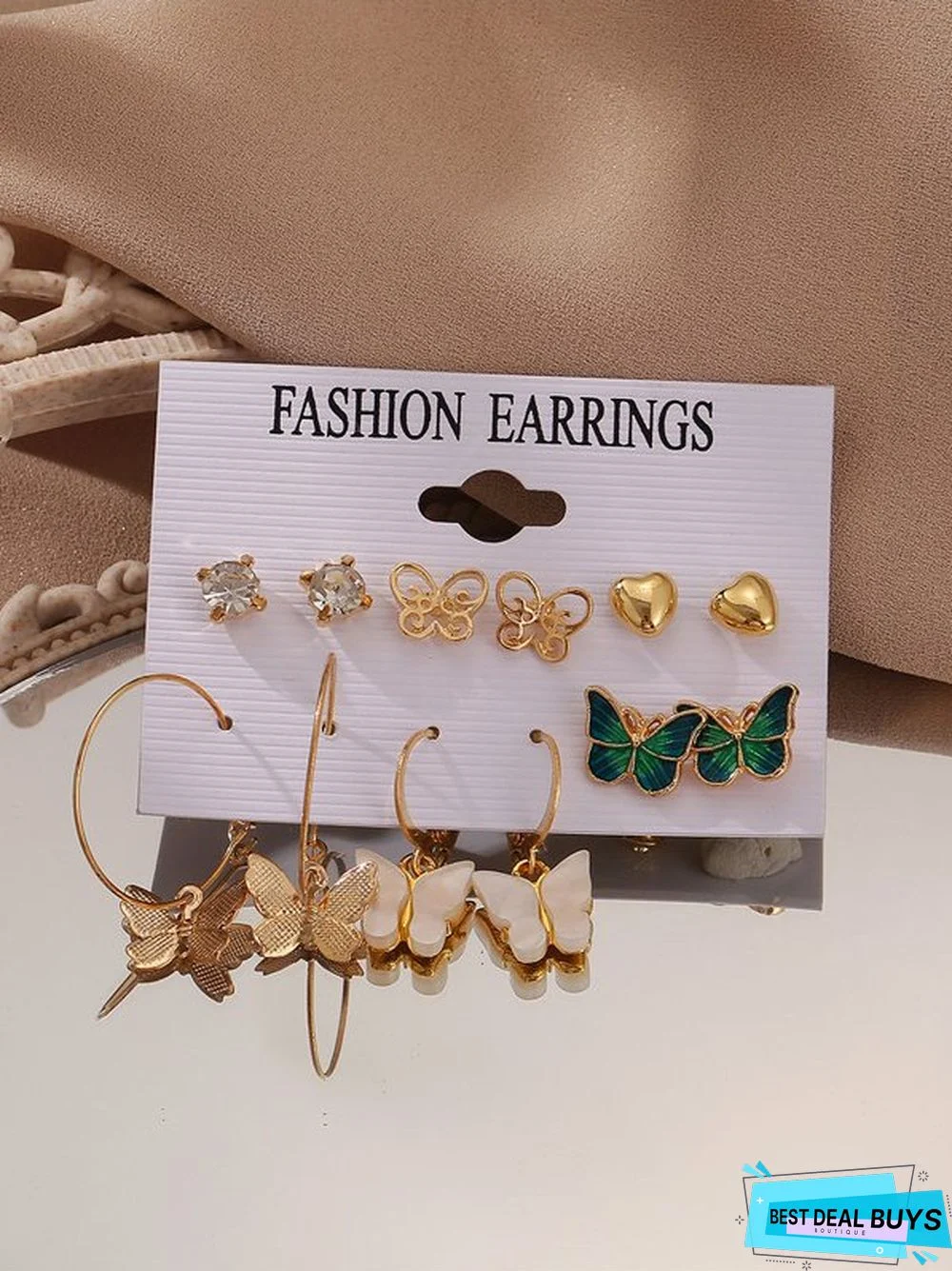 Casual Butterfly Pattern Earrings Multi-Piece Set Daily Commuting Versatile Jewelry