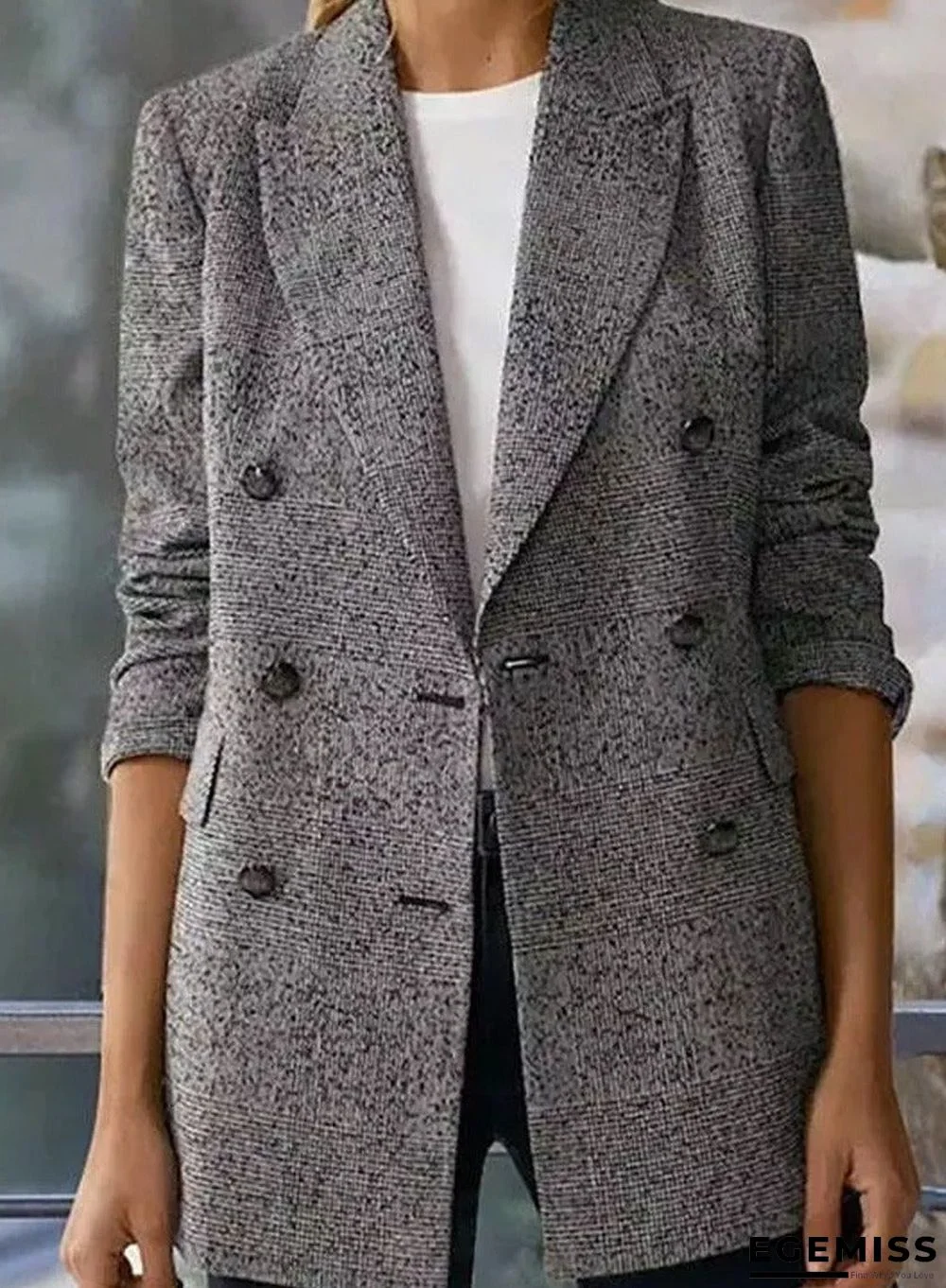 Double-breasted Loose-fitting Casual Blazer | EGEMISS