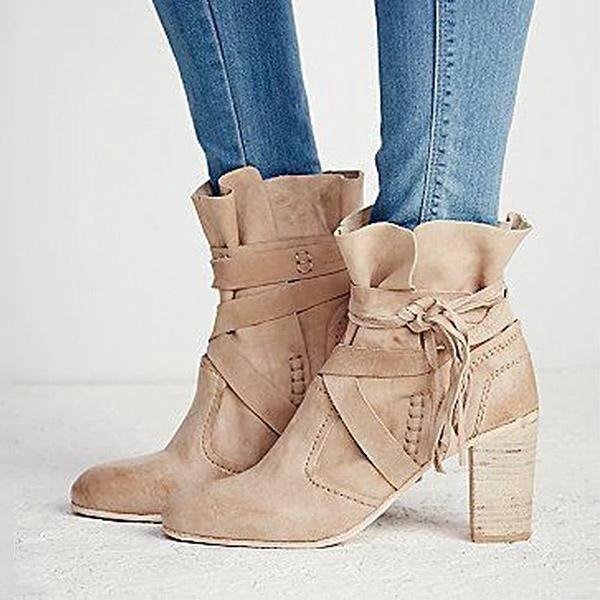 Chunky Heel Martin Boots Outdoor Ankle Boots