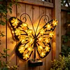 LED Solar-Powered Wall Lamp Hollow Out Wall Decoration Light Wrought Iron Decorative Light IP65 Waterproof Solar Ambient Landscape Lights for Villa Garden Courtyard Decor