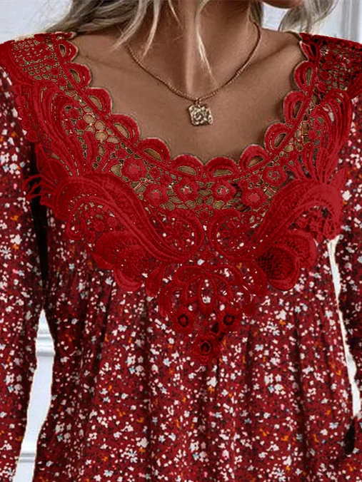 Women Half Sleeve V-neck Solid Color Dress