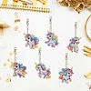 6Pcs DIY Diamond Painting Running Unicorn Keychain