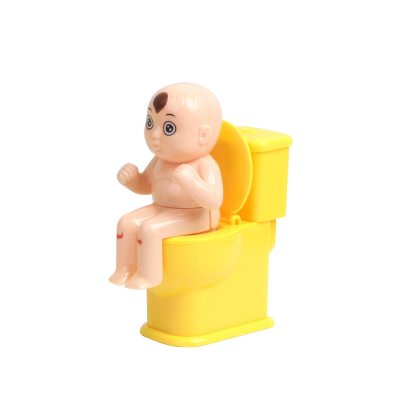 Creative Tricky Toilet Doll Toy Decompression Tricky Water Spray Toilet Toy Water Spray Toilet Sitting Doll