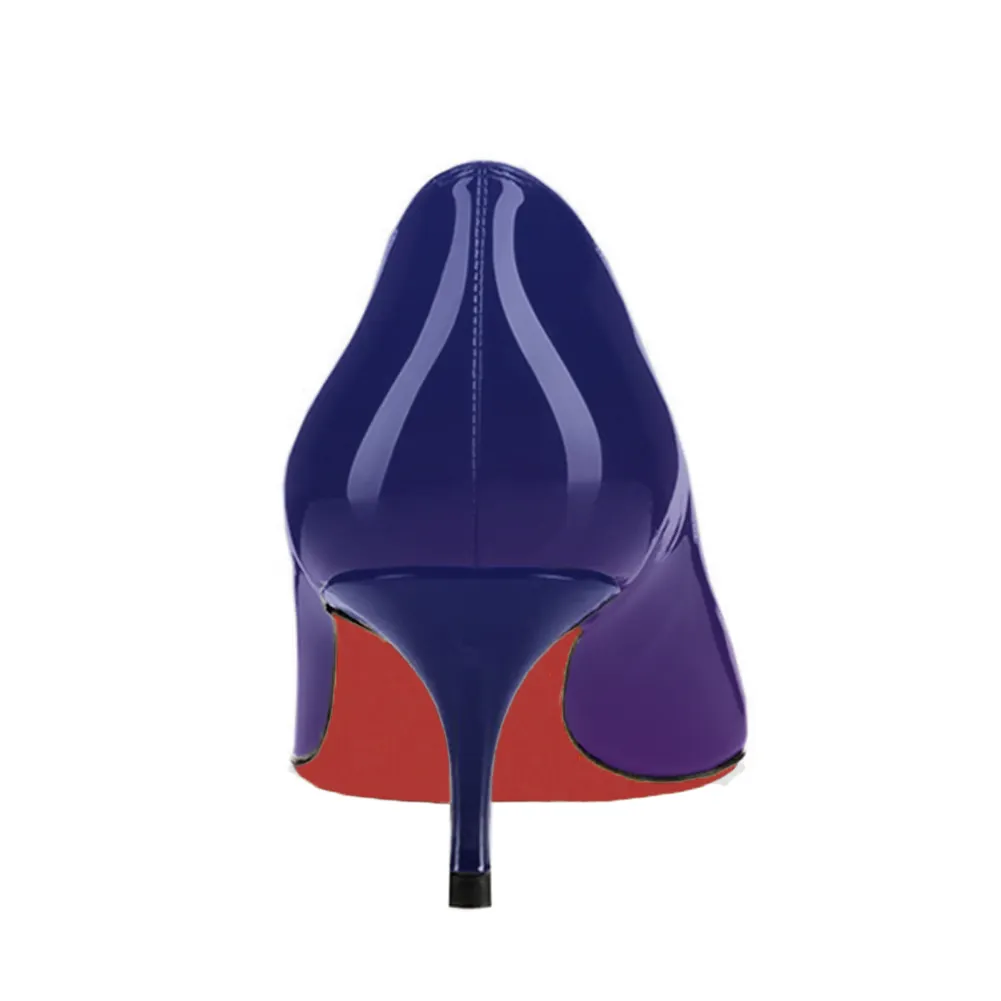 60mm Kitten Red Soles Heels Gradient Color Party Daily Pumps-vocosishoes