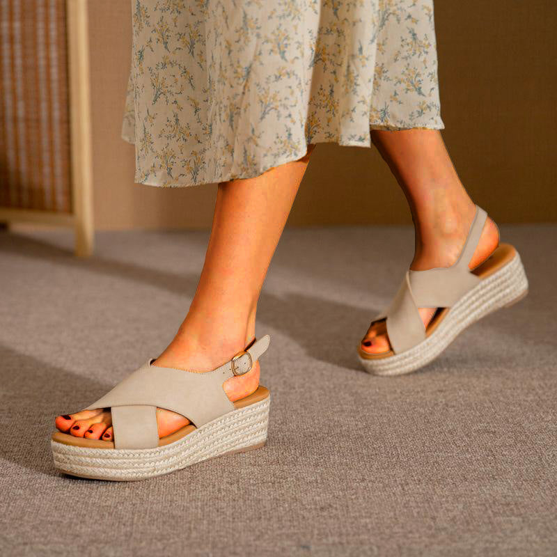 Cross Strap Comfortable Platform Women Sandals