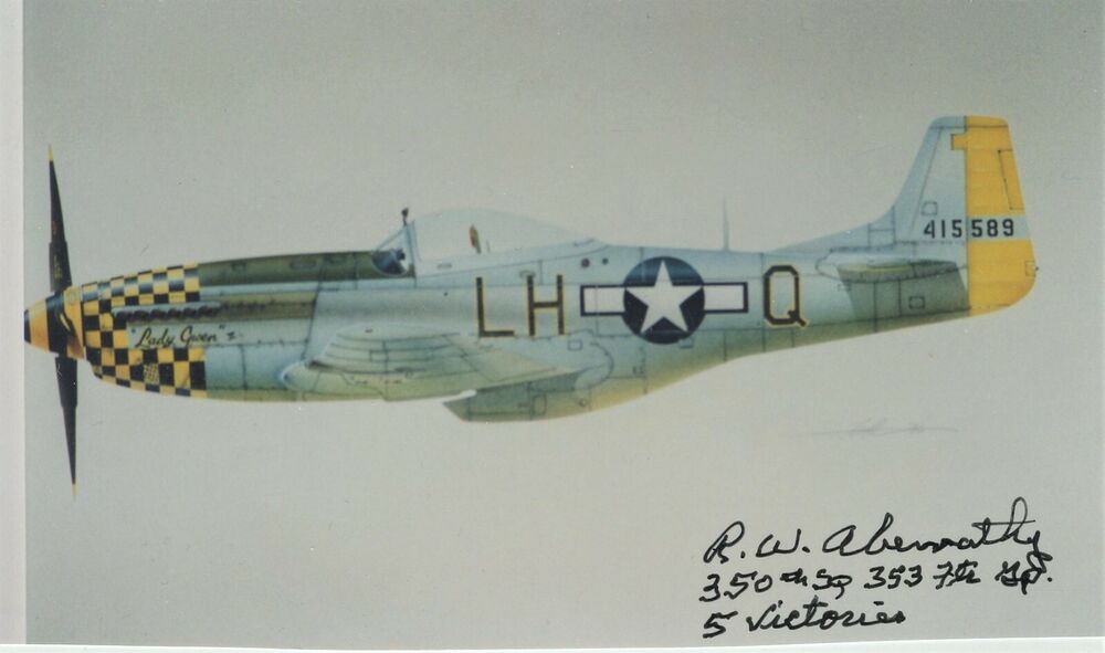 Fighter Ace R. W. ABERNATHY Signed Photo Poster painting