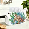(25cm)Sea Turtle PU DIY Diamond Painting Tissue Box for Beginners Adults Home