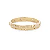 18K Yellow Gold Round Cut and Princess Cut Lab Diamond Bezel Bangle Bracelet