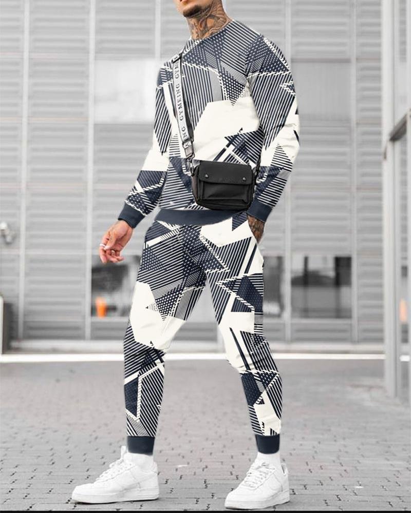 Men's Fashion Star Printing Long-sleeved Suit