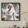 White Dressed Beauty Partial Drill Diamond Painting Kit 30x30cm
