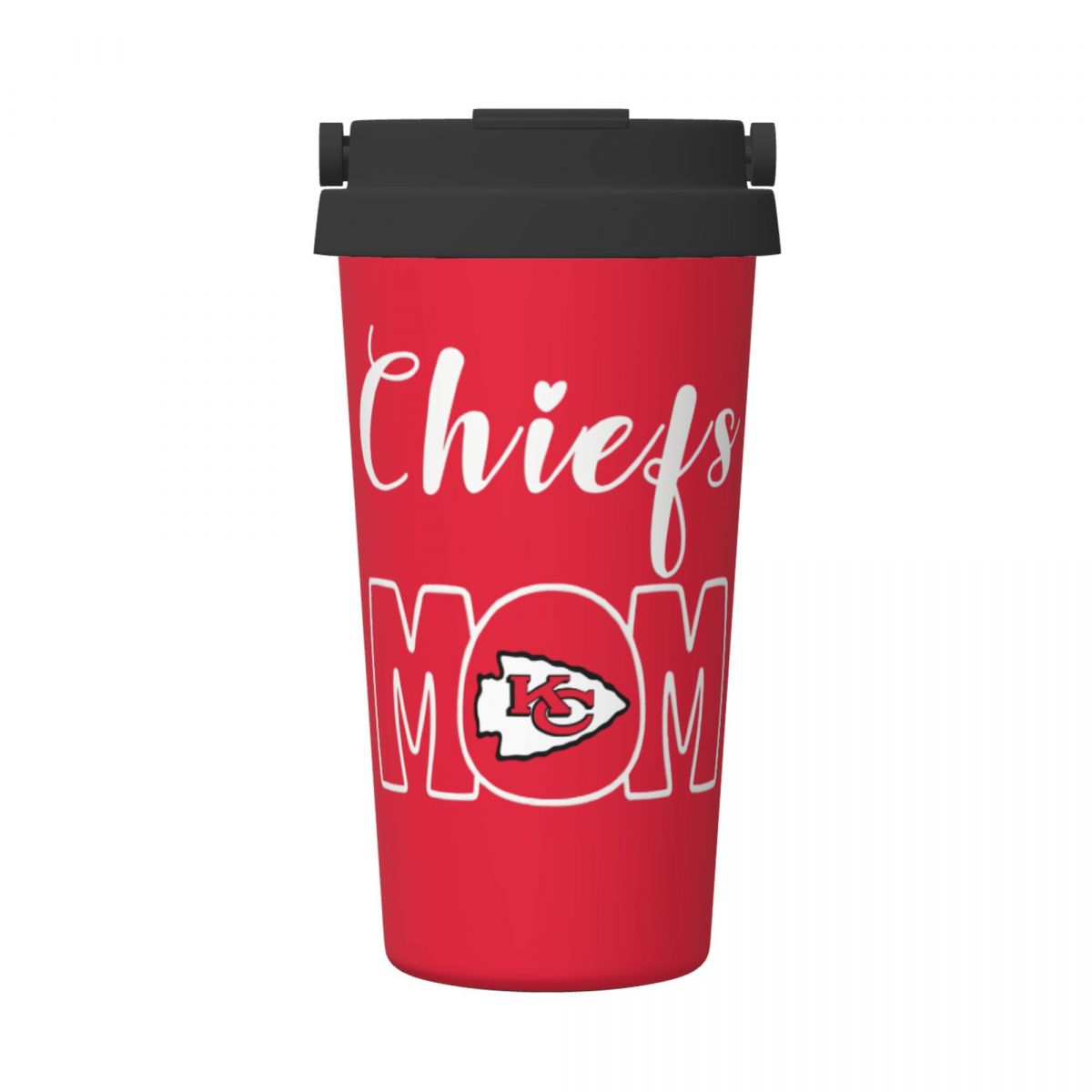 Kansas City Chiefs Mom 16oz Vacuum Stainless Steel Tea Tumbler with Lid and Handle