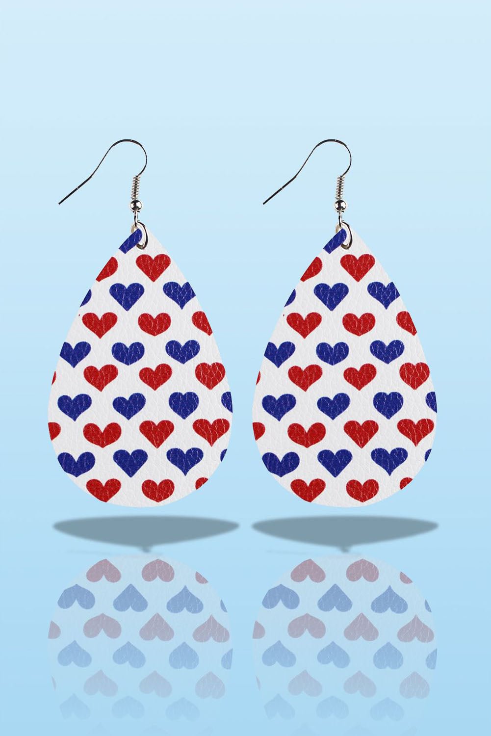 American Flag Independence Day 4th of July Heart-shaped Earrings
