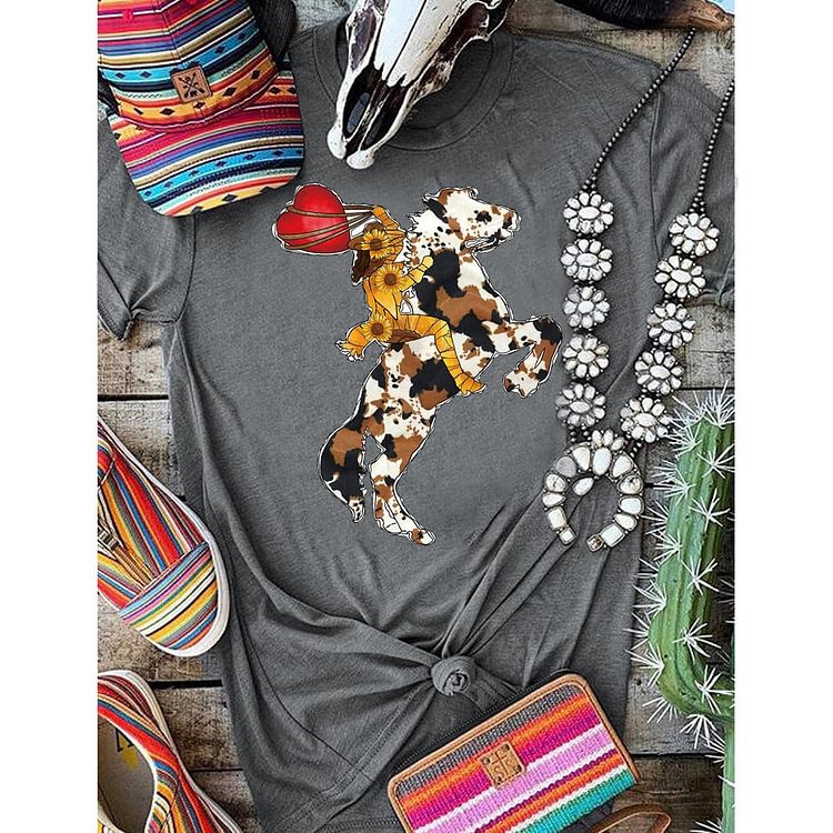 ANB - Western cowboy covers your heart Retro Tee-05657