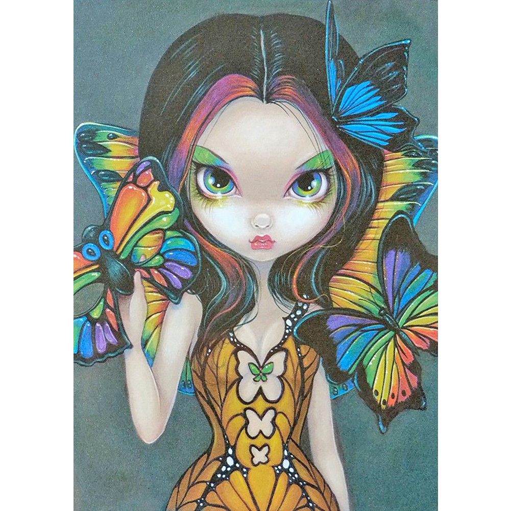 

Big Eyed Doll - 11CT Stamped Cross Stitch - 40*50CM, 501 Original