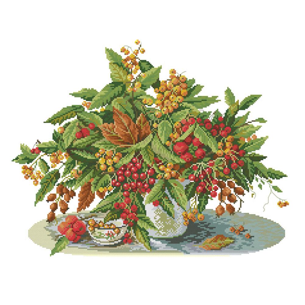 

Cherry Vase - 14CT Stamped Cross Stitch - 49*40cm, 501 Original