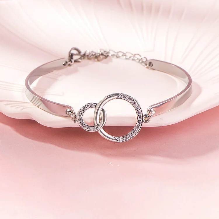 For Daughter - Mother & Daughter Forever linked Forever Loved Circle Bracelet