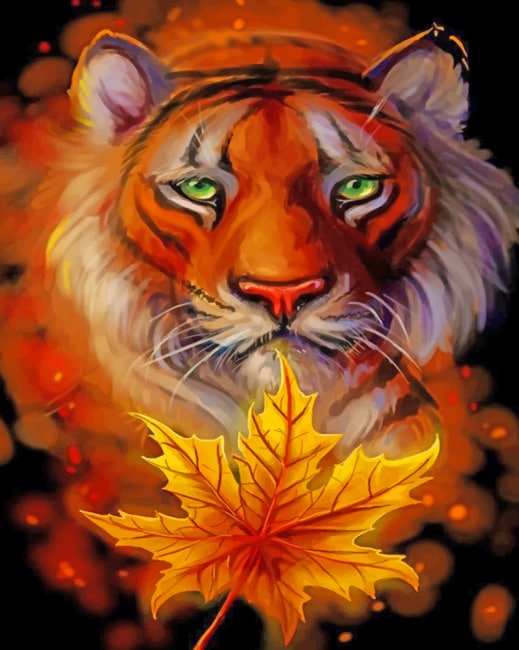

Tiger And Leaf – Paint By Numbers - 40*50CM, 501 Original