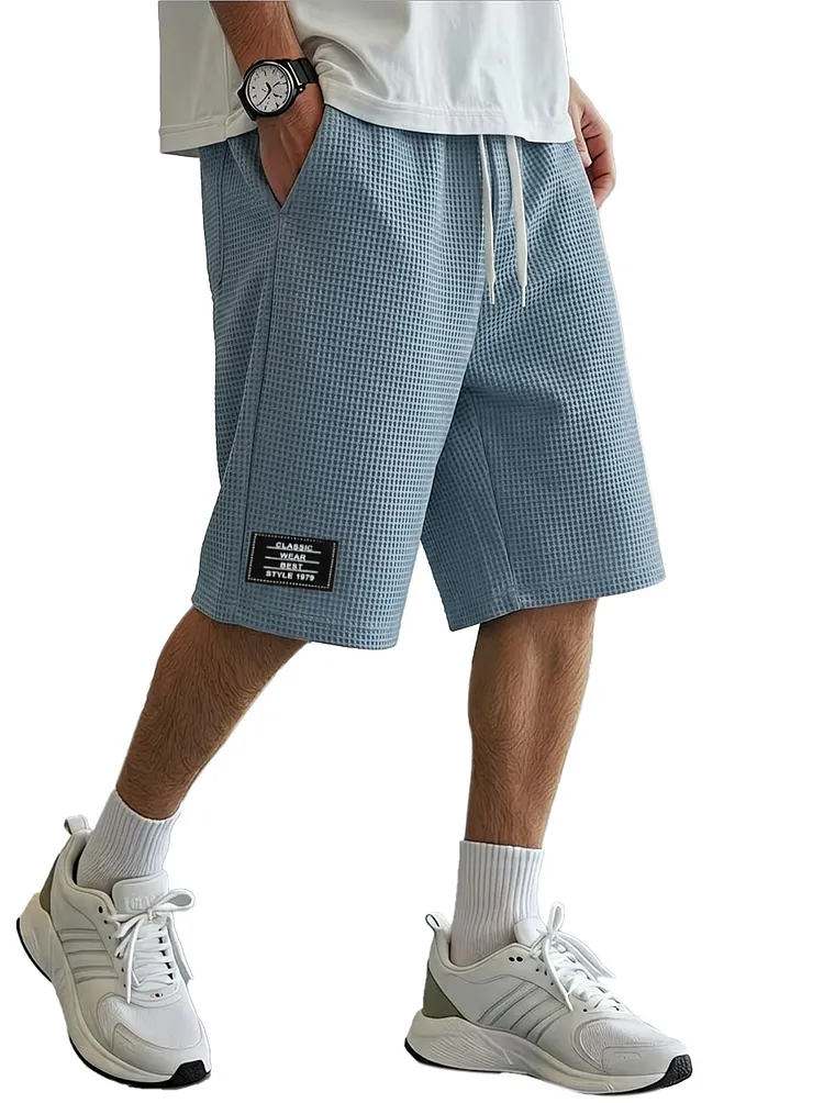 Men's Simple Casual Waffle Shorts-Customized products