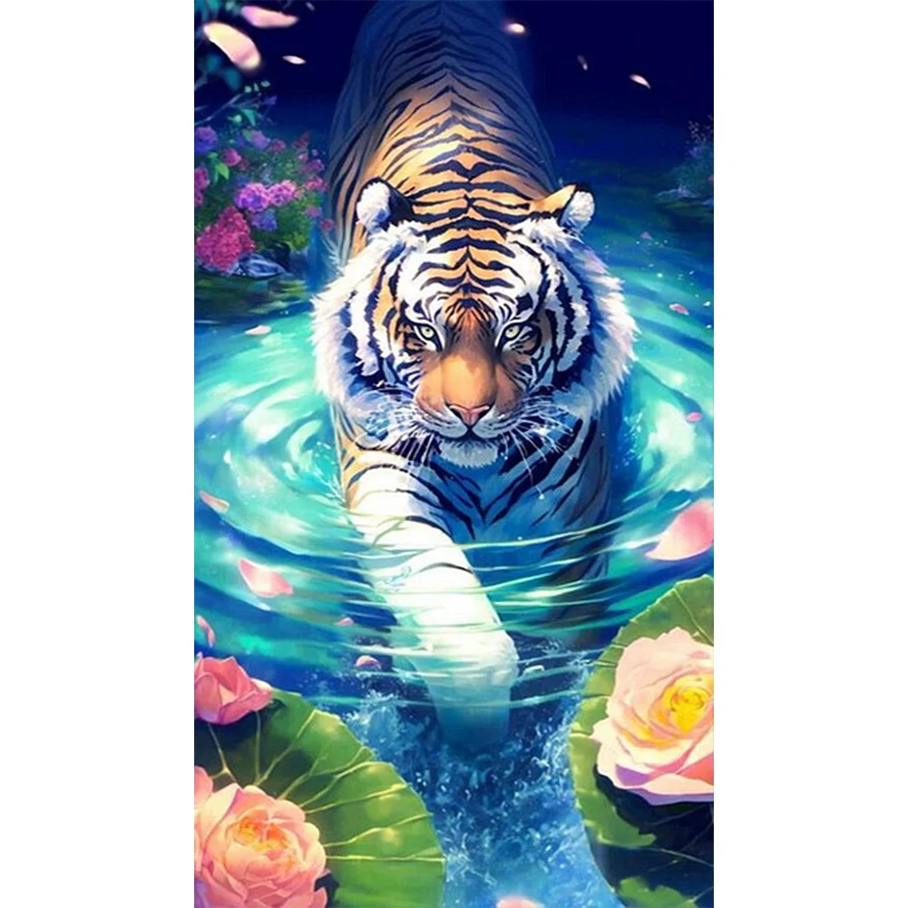 Partial AB Diamond Painting - Full Round Drill - Tiger(Canvas|45*75cm)