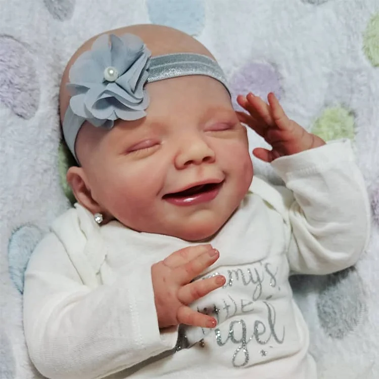 20" Reborn Smile Sleeping Newborn Girl Soft Silicone Baby Doll Named Eartha With A Magnetic Pacifier Rebornartdoll® RSAW-Rebornartdoll®