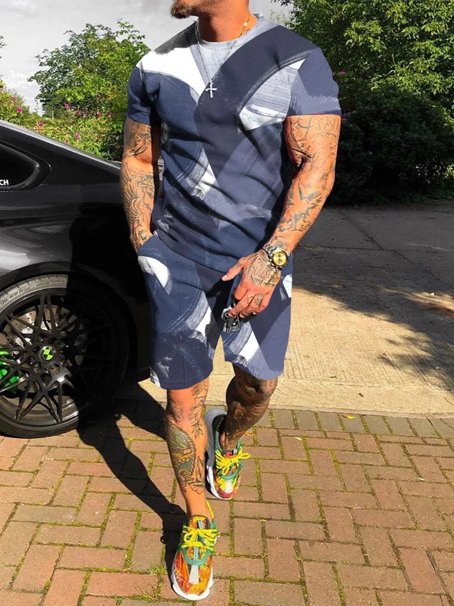 Traje casual con estampado artístico de moda urbana para hombres.jpg Men's Street Fashion Art Printing Casual Suit.jpg