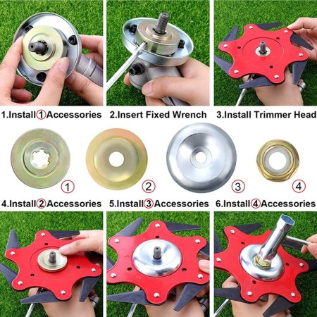 Weed Trimmer Head Adapter with 1.4 mm Thick T-Wrench and 5 mm Inner Hexagon  Wrench for Lawnmower Blade Accessories buy on ZoodMall. Weed Trimmer Head  Adapter with 1.4 mm Thick T-Wrench and