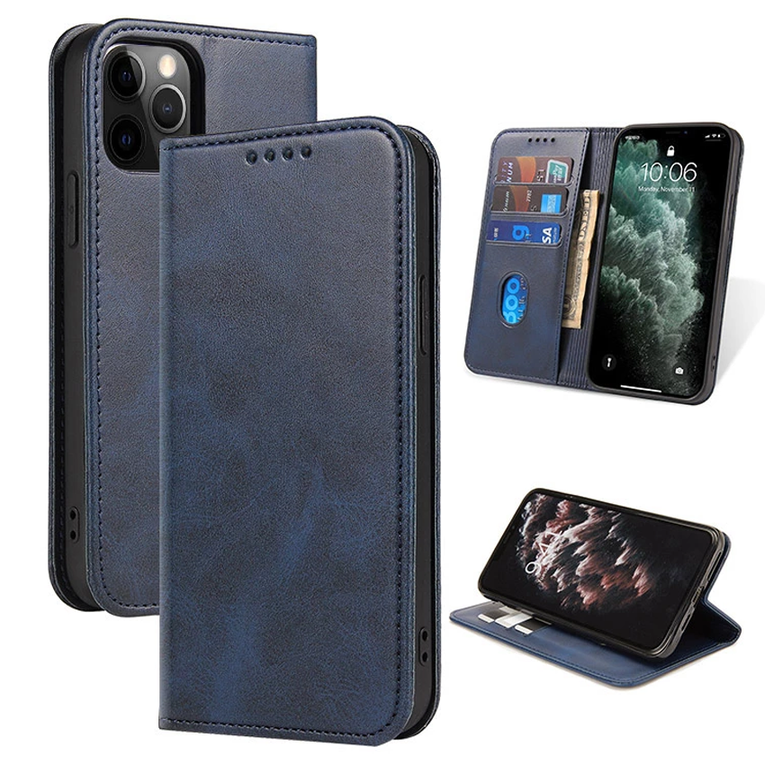 Magnetic Folio Wallet Premium Leather iPhone Case