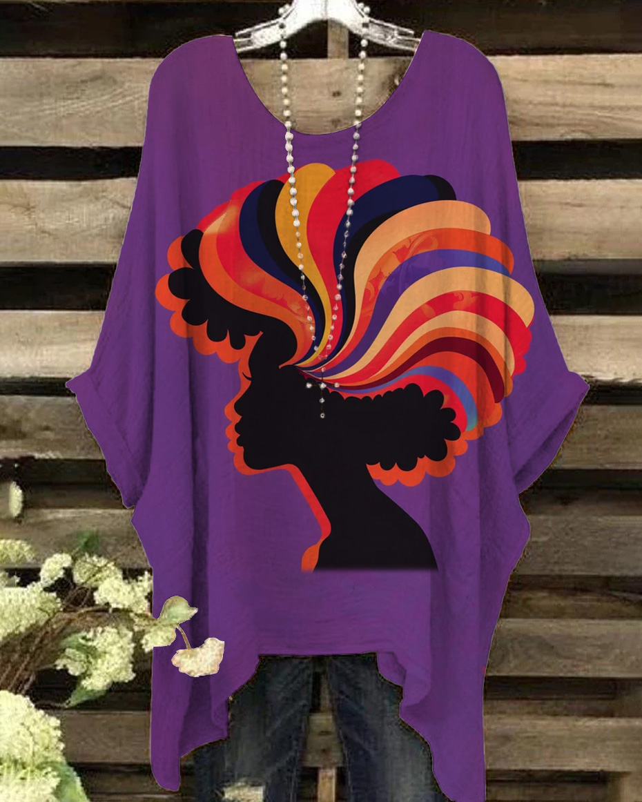 Ethnic Print Vintage Casual Blouses