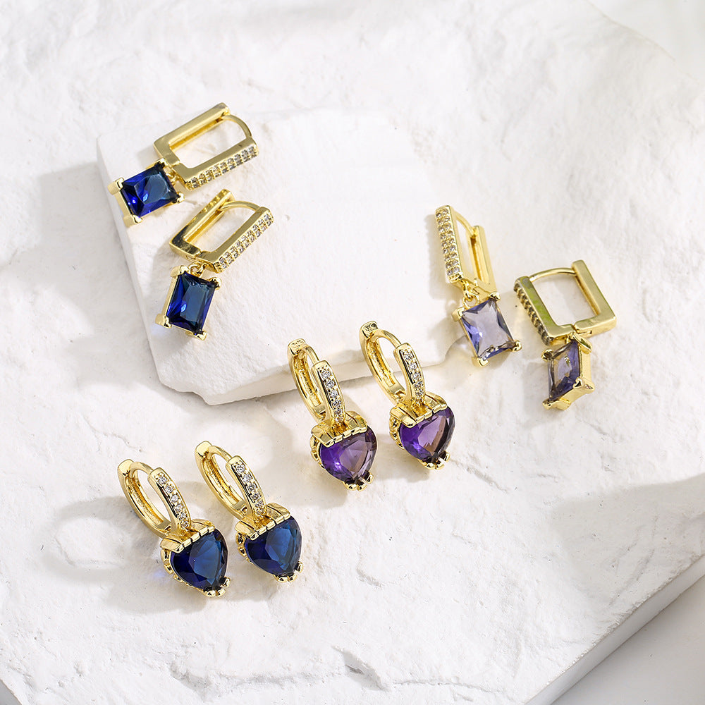 Minimalist Irregular Geometric Copper Earrings