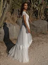 V-neck Backless Maxi Wedding Dress