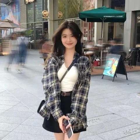 Uveng Uveng Shirt Men's Spring / Summer 2024 New Lazy Style Retro Loose Shirt Cardigan Coat Long-Sleeved Top