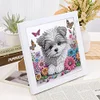 5D DIY Partial Special Shaped Drill Diamond Painting Kit Dog Decor With Frame Kit 18x18cm
