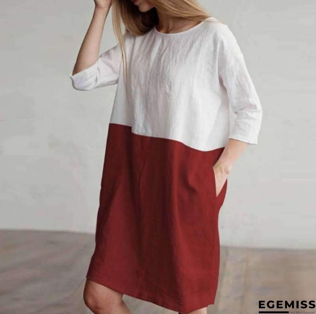 Casual Color Patchwork Tunic | EGEMISS