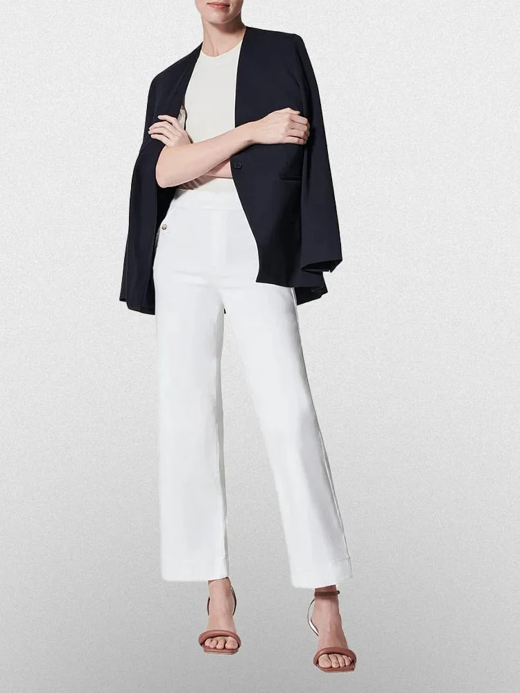 Women Stretch Twill Cropped Wide Leg Pant-(BUY 2 FREE SHIPPING)