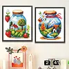6pcs Glass Bottle Landscape-11CT Stamped Cross Stitch 15*17cm/5.91*6.69in