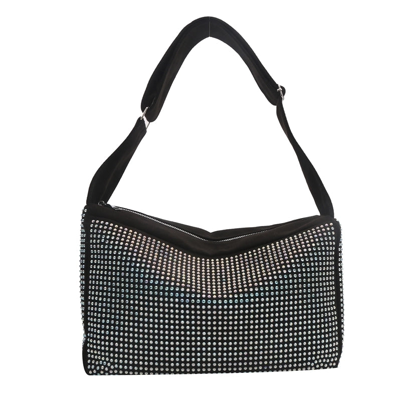 Women’s Pu Leather Solid Color Preppy Style Square Zipper Shoulder Bag