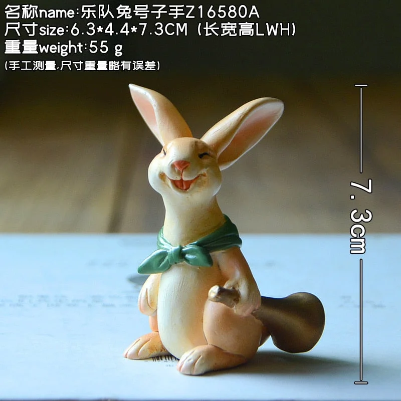 Creative Rabbit Ornaments Singing Music Animal Bunny Figurine Office Home Tabletop Decoration Gifts