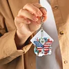 6Pcs DIY Diamond Painting Butterfly Flag Keychain