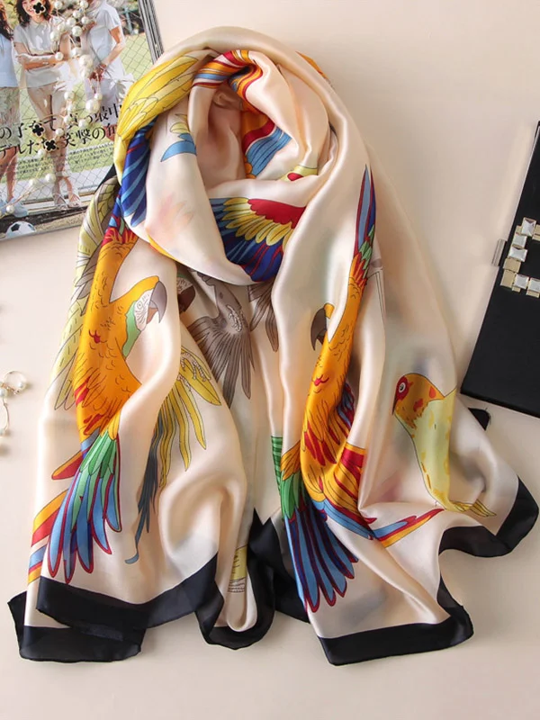 Original Floral Parrot Stamped Shawl&Scarf