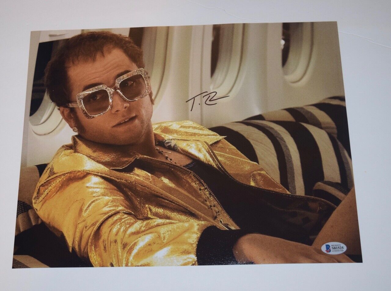 Taron Egerton Signed Autographed 11x14 Photo Poster painting ROCKETMAN Elton John Beckett COA