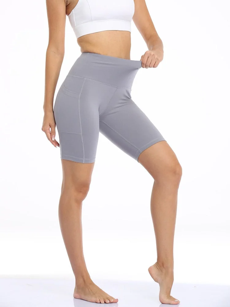 SVOKOR Sport Shorts Women High Waist Fitness Short Pants With Pockets Gym Running Yoga Leggings For Femal Panties