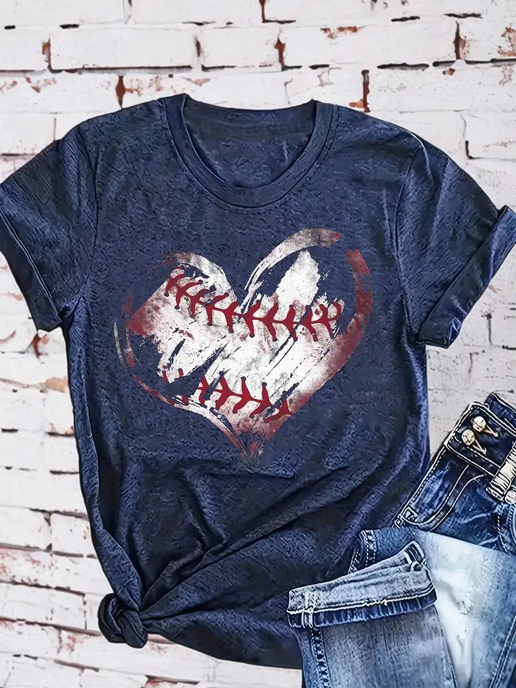 AL™ Heart Baseball T-Shirt Tee -xn0622-5-Annaletters