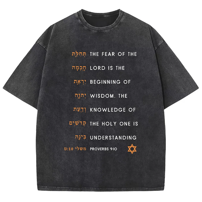 Loveciss®/ Proverbs 9:10 Unisex Washed T-Shirt