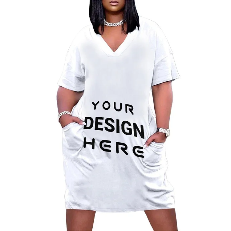 Personalized Design Women's Loose Pocket Dress Full Print