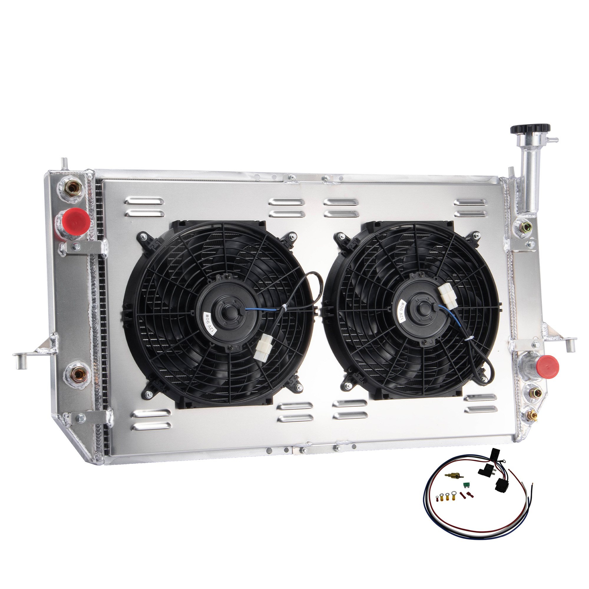 Astro Van Radiator Alloyworks 4 Row Radiator with Shroud Fan Relay For 1996-2005 Chevy ...