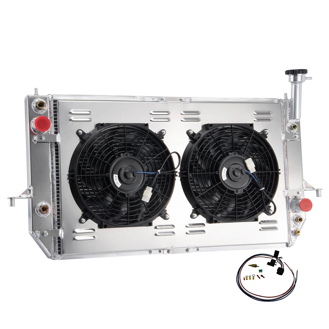 03 Astro Radiator Alloyworks 3 Row Radiator with Shroud Fan Relay For 1996-2005 Chevy ...