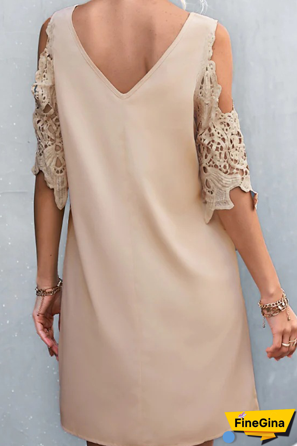 Casual Solid Split Joint V Neck Straight Dresses(3 colors)