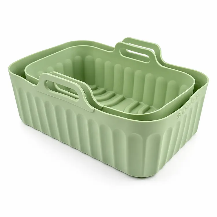 2-Piece Ribbed Square Silicone Air Fryer Liner Set